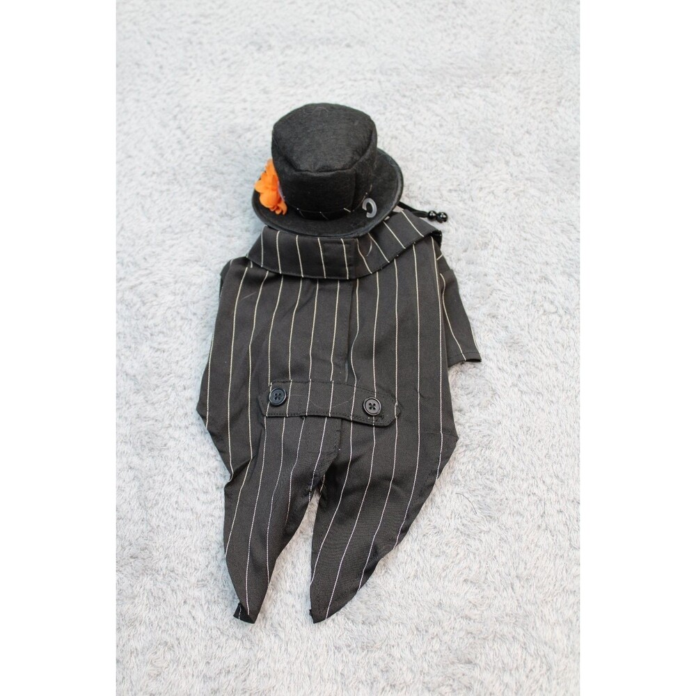 Walking Skeleton Pinstripe Dog Costume XS Pet Halloween Party Outfit
